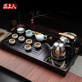 茶具整套四合一实木茶盘功夫茶带电磁炉套装茶台排水特价家用荼具