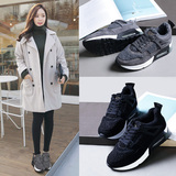 新款运动鞋冬女鞋 韩版时尚羊羔毛加绒保暖厚底休闲鞋气垫跑步鞋