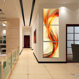 无框画过道玄关装饰画客厅现代欧式立体壁画抽象走廊竖版三联挂画