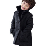 韩版童装一件代发男童长袖加厚加棉呢子大衣男宝宝中长款毛呢外套