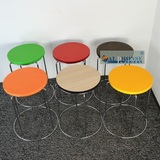 不锈钢小凳子实木圆凳地毯凳非塑料椅子彩色简约时尚餐椅休闲凳