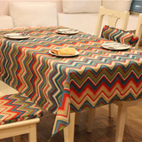 波西米亚彩虹条纹几何图案餐桌布茶几盖布多用巾餐旗台布桌旗赞