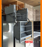 橱柜升降拉篮 吊柜双体收纳得 二段联动升降机 厨房大容量升降柜