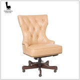 高端时尚实木老板大班椅 办公书房椅子正品牛皮可升降旋转 欧美式