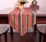 风茶几布棉麻欧式桌布布艺桌旗咖啡厅台布东南亚风格条纹床旗民族