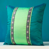 夕子色彩布艺作品集墨绿果绿塔夫绸双边款东南亚简约抱枕沙发靠垫