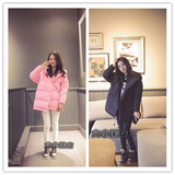 专柜新品冬装新款2015韩版宽松显瘦面包服中长款羽绒服外套女大衣