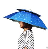 垂钓鱼伞帽双层牛津防雨防紫外线遮阳头伞大号折叠渔具特价帽伞潮