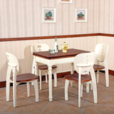 雅然居 韩式田园小户型餐桌椅组合实木可折叠伸缩餐桌白色简约
