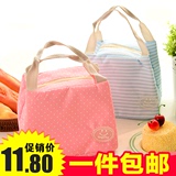 日本保温加厚便当包小学生手提防水午餐饭盒袋带饭手拎包袋子大号
