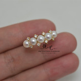 热款18K黄金镶嵌白珍珠女戒指专业珠宝设计精工个性定制加工款式