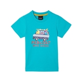 PANCOAT韩国代购大小黄鸭儿童款男女圆领套头蓝色短袖T恤夏季