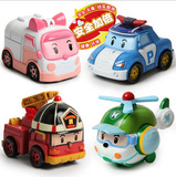 韩国robocar poli变形金刚战队警车机器人珀利合金玩具车模型套装