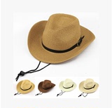 防晒夏天男士可折叠牛仔帽户外遮阳帽太阳帽沙滩帽子大檐韩版草帽