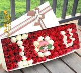 嘉兴湖州鲜花店杭州送花99朵红玫瑰巧克力礼盒装圣诞节苹果礼物