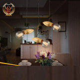 芒果造型原木复古吊灯现代简约时尚创意个性咖啡餐厅服装店装饰