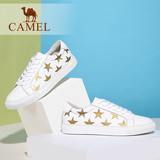 Camel 骆驼女鞋 2016夏季新款小白鞋 真皮圆头系带运动 单鞋