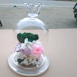 欧式DIY创意透明皇冠玻璃罩保鲜花罩子 蛋糕罩 微景观花瓶