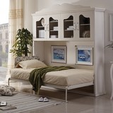 创意欧式田园隐形床壁床书柜顶柜多功能省空间折叠家具包邮包安装