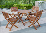 特价户外实木折叠桌椅柚木桌椅防腐木桌椅花园桌椅可定做实木桌椅