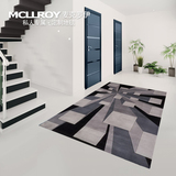 麦克罗伊进口羊毛定制简约现代几何方块 客厅茶几垫 办公室地毯