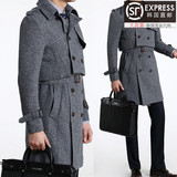 韩国代购男装秋季新款韩版修身男大衣夹克两件套潮男个性商务上衣