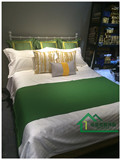 绿色床品 样板房新古典现代新中式风格床品 儿童房床品绿色包邮
