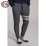 C＆A男式条纹系带针织运动慢跑裤 2016春夏新款束脚裤CA200173529