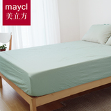 水洗棉薄棕垫床笠单件全棉纯棉纯色床单夏季1.2米1.8m床保护套罩