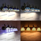 蒂凡尼灯具灯饰 欧式地中海风格 格子壁灯 镜前灯客厅卧室3头壁灯