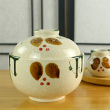 日式陶瓷盖碗 家用带盖泡面碗 大号隔水炖盅 水蛋盅 燕窝盅 汤盅