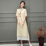 2016夏装新款韩版女装棉麻改良汉服连衣裙文艺范最低120 A67 P90