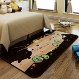 众弘 可爱卡通地毯 儿童地毯 绒面床边脚垫 爬行垫90*185CM 防滑