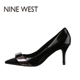 Nine West/玖熙正品纯色拼接尖头女单鞋细高跟-301036177P