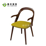 实木创意餐椅定制北欧宜家咖啡馆椅子现代简约时尚布艺休闲靠背椅