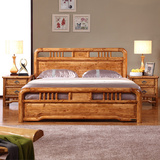 纯圆木2人床头柜床特价全柏木田园风格8米15米双人简约可加箱体床