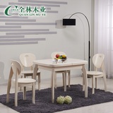 韩式田园实木餐桌小户型客厅可伸缩餐桌橡胶木一桌四椅六椅餐台