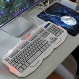 笔记本电脑有线背光键鼠套装 lol外设游戏牧马人发光机械键盘鼠标