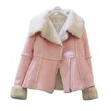 2015秋季直筒常规通勤外套女装韩版新款鹿皮羔羊羊羔学生保暖棉衣