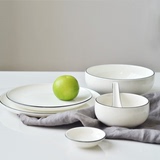欧式简约高档餐具碗盘碟子 中式陶瓷碗碟套装 日式碗盘子餐具套装