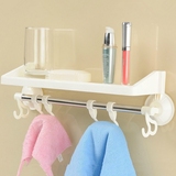 吸盘浴室置物架1层 厨房卫生间强力壁挂式吸盘置物架毛巾挂架角架