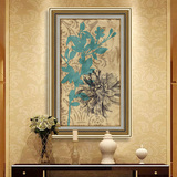 欧式美式新古典花卉装饰画现代简约客厅卧室餐厅玄关竖幅二联抽象