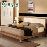 热卖林氏木业简约现代板式双人床1.8米储物箱式床1.5M硬板床家具Q