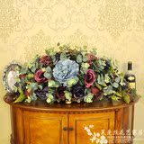 包邮欧式油画玫瑰仿真花套装客厅餐桌整体花艺绢假花装饰花瓶花艺