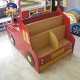 豪华烤漆消防车书架 幼儿园造型书籍架 儿童卡通汽车书架木制书架