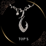 拓斯珠宝首饰原创设计925银镀铂金欧美时尚个性项链吊坠女款正品