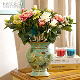 芮诗凯诗 欧式复古田园陶瓷花瓶创意美式家居客厅插花器装饰摆件