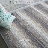 MASAR玛撒 德国羊毛地毯绿色条纹现代风格MRS-3 手工编织地毯蓝色