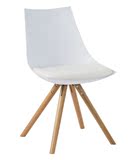 北欧风格/简约现代/PU坐垫/PP/橡木/白色餐椅