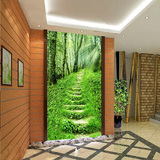 颐雅大型3d立体壁画 玄关走廊墙纸 走道过道壁纸 绿色田园风景